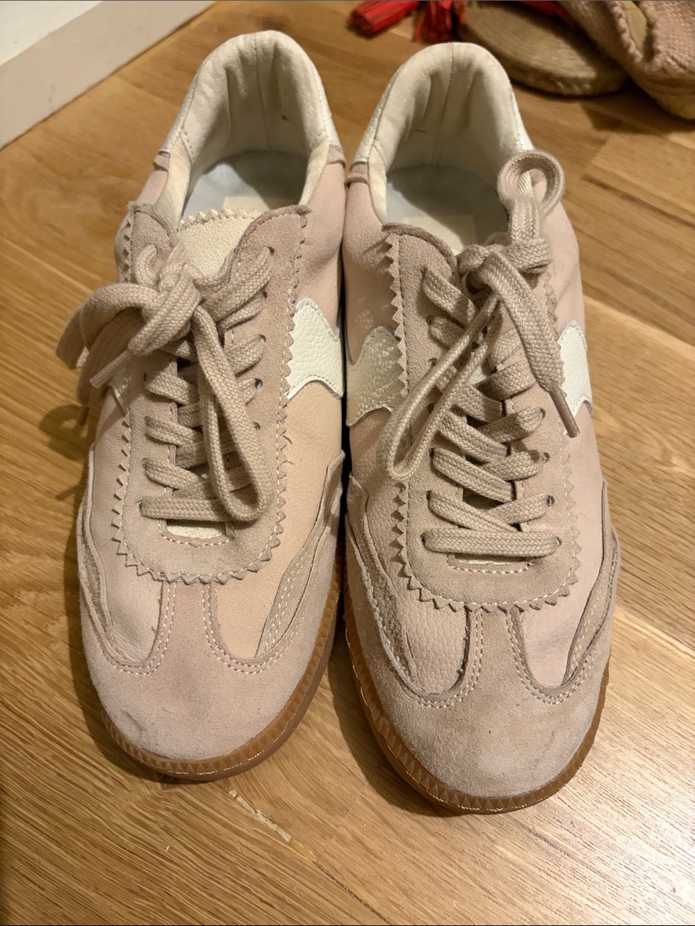 Dolce Vita Blush Pink Suede Lace-Up Sneakers